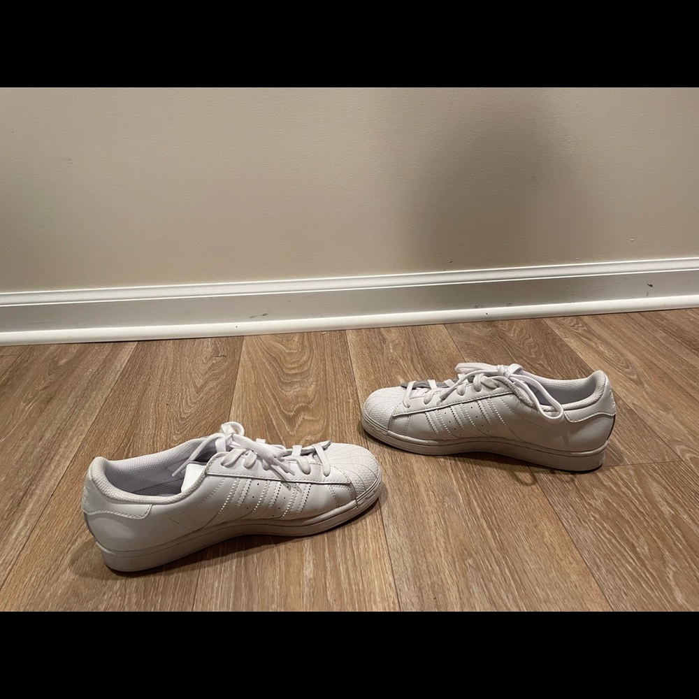 All White Adidas Superstar Sneakers - Picture 4 of 8